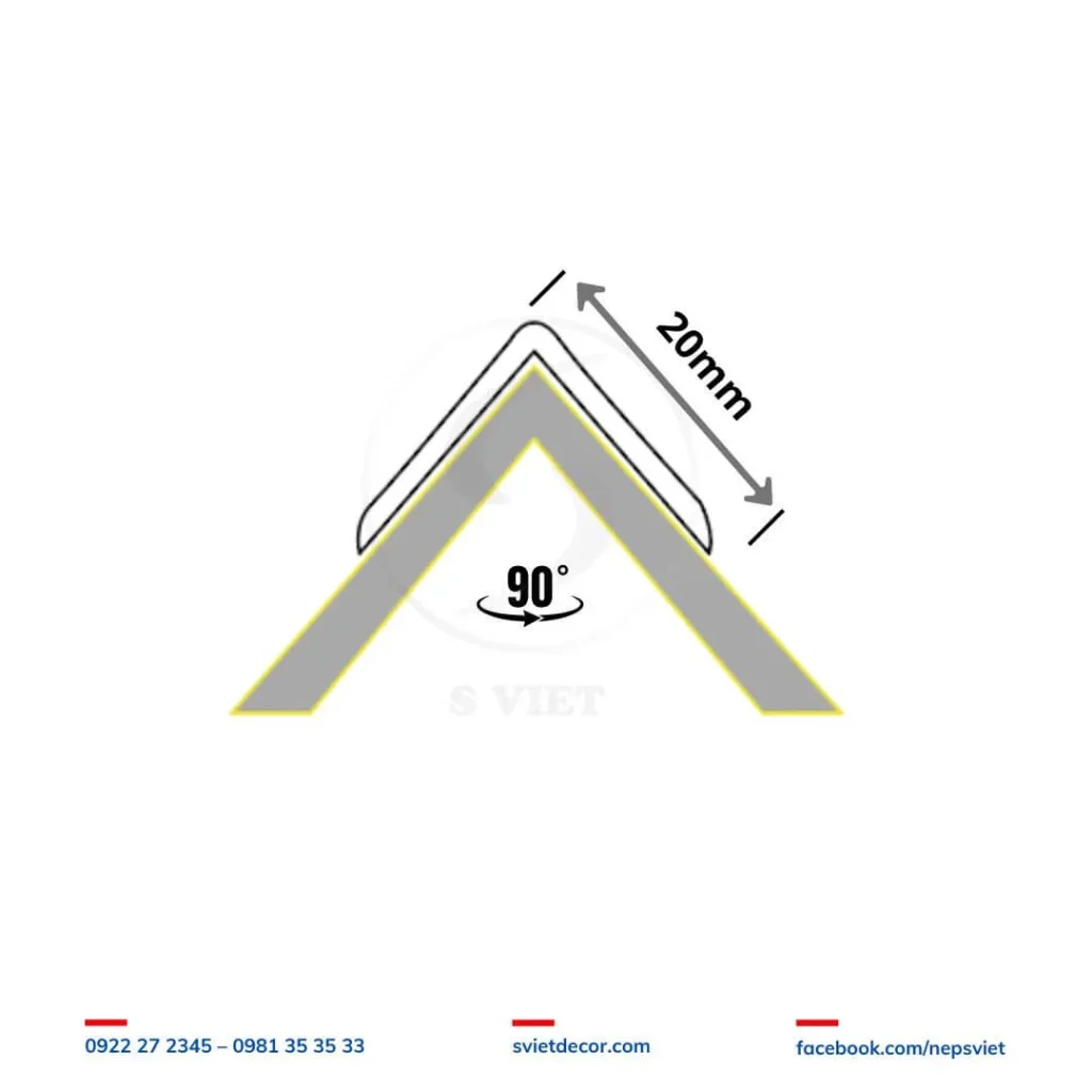 Nẹp Inox 304 V20 mm 1 Nẹp Inox 304 V20 mm