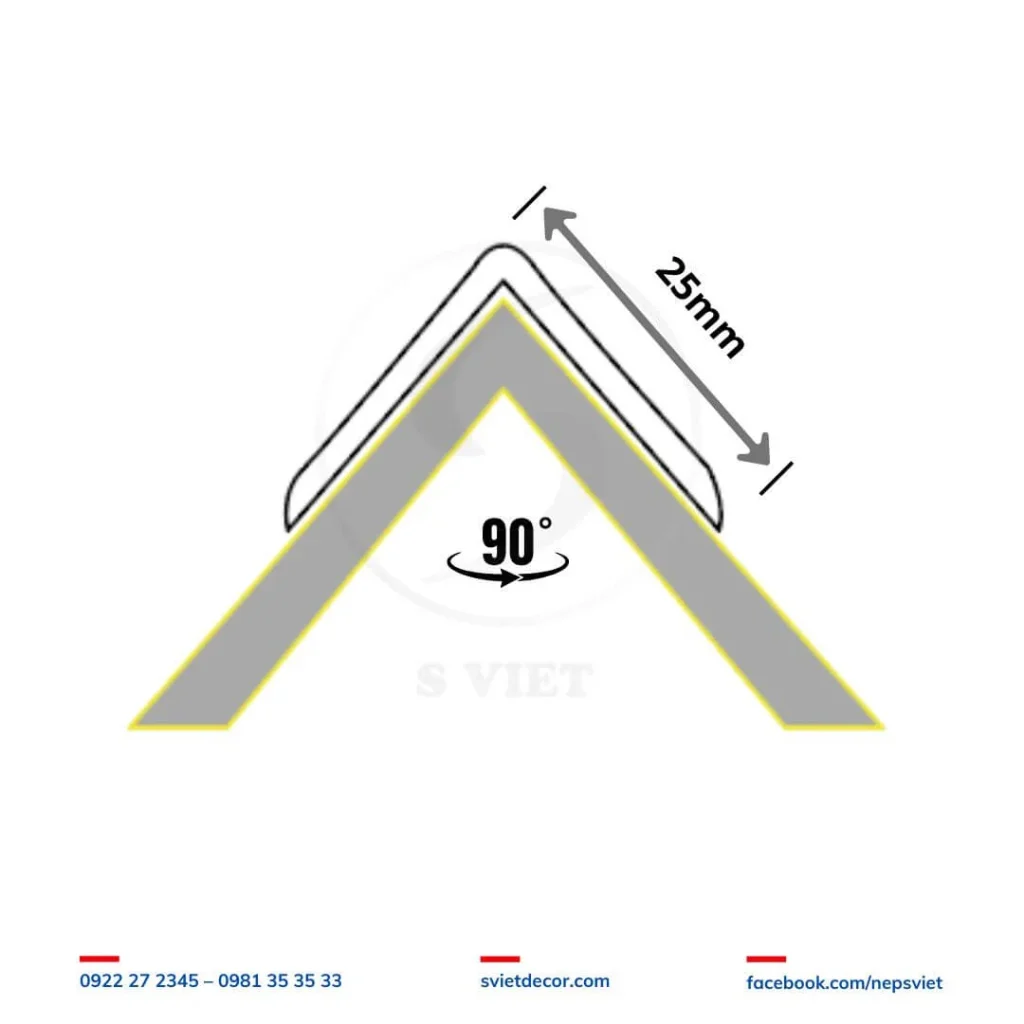 Nẹp Inox 304 V25 mm 1 Nẹp Inox 304 V25 mm