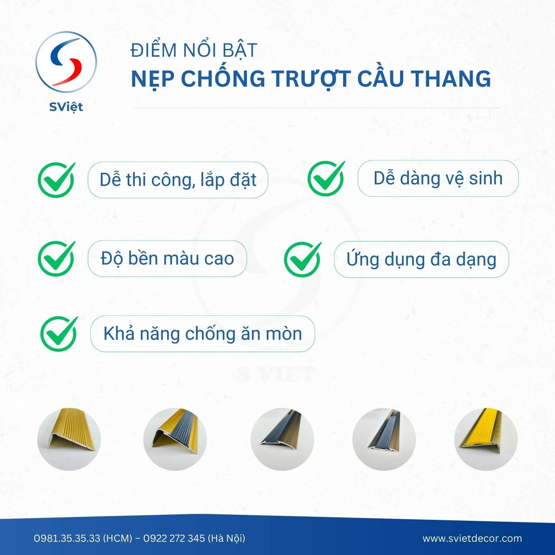 Nẹp mũi bậc cầu thang 