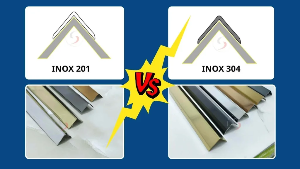 Điểm khác biệt giữ nẹp inox 304 và nẹp inox 201 như thế nào ? 1 So sánh nẹp inox 304 và inox 201