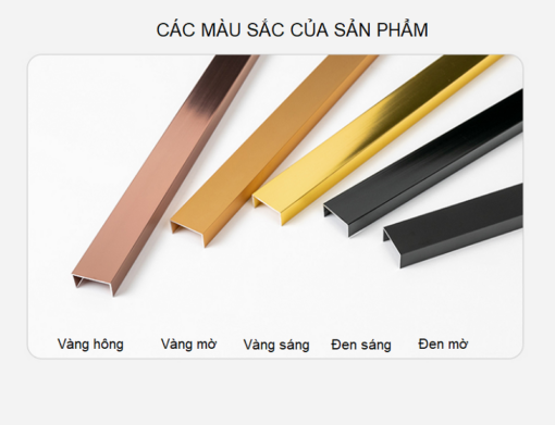 Nẹp nhôm u10 trang trí nội thất đa dạng màu sắc cao cấp đẹp gia rẻ tại HCM và Hà Nội