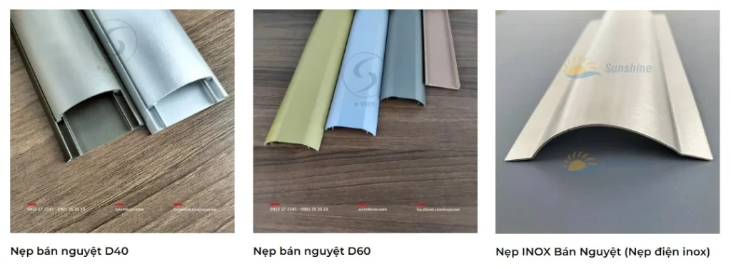 Nẹp điện bán nguyệt nhôm inox