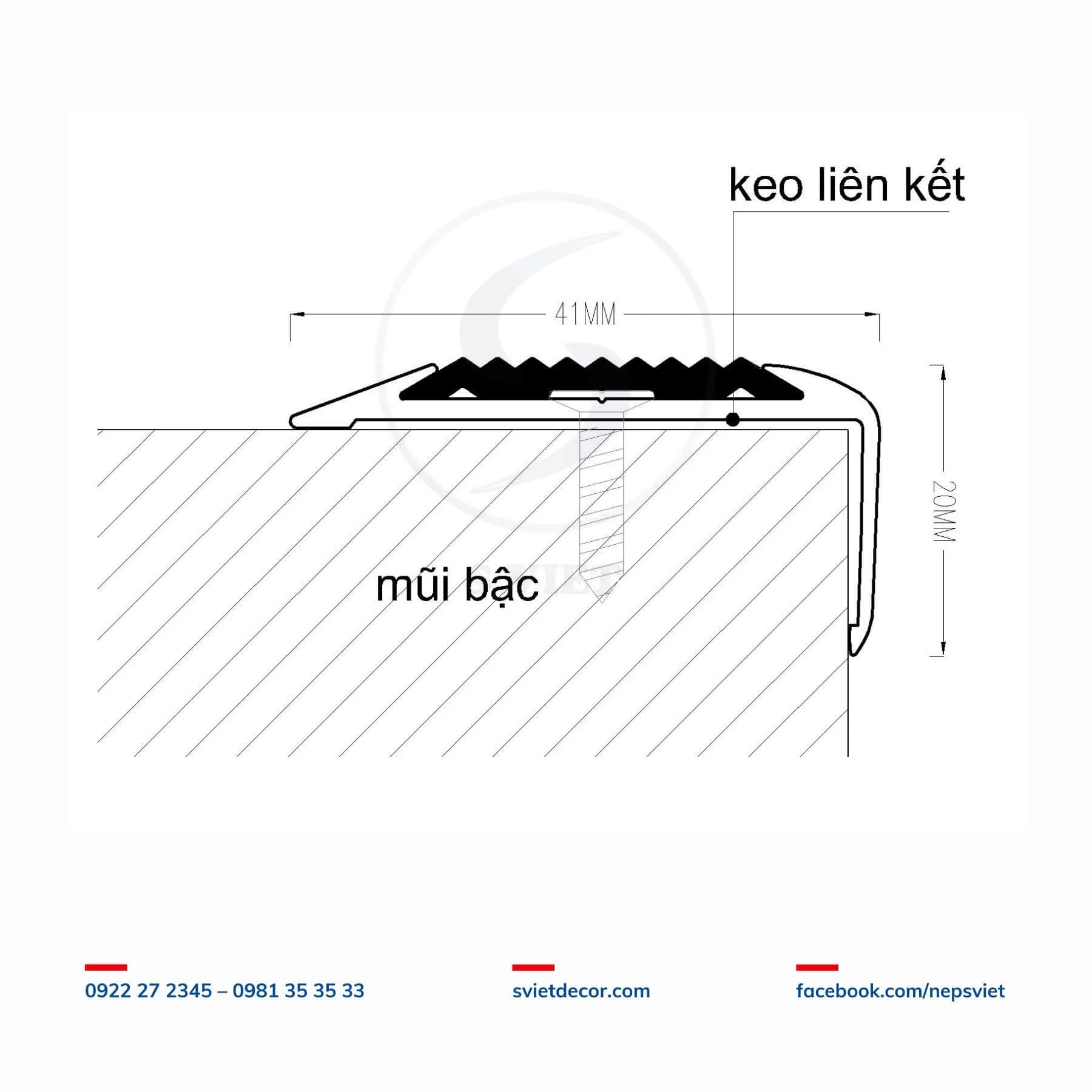 Nẹp Nhôm Chống Trượt NLP20