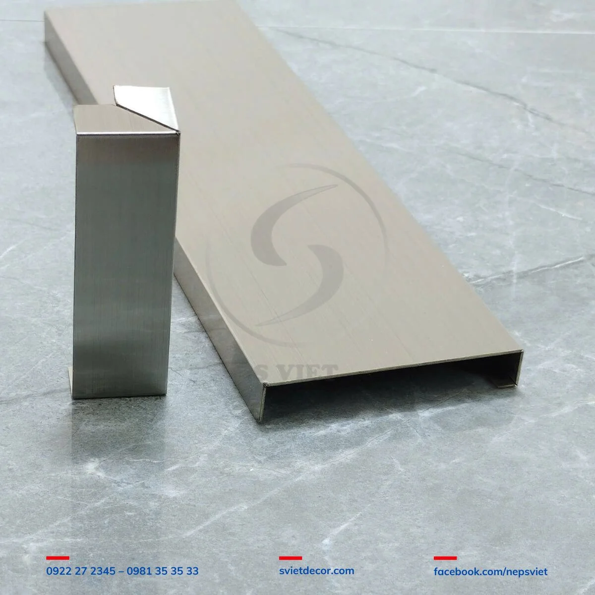 Nẹp Len Chân Tường Inox Kiểu Vuông