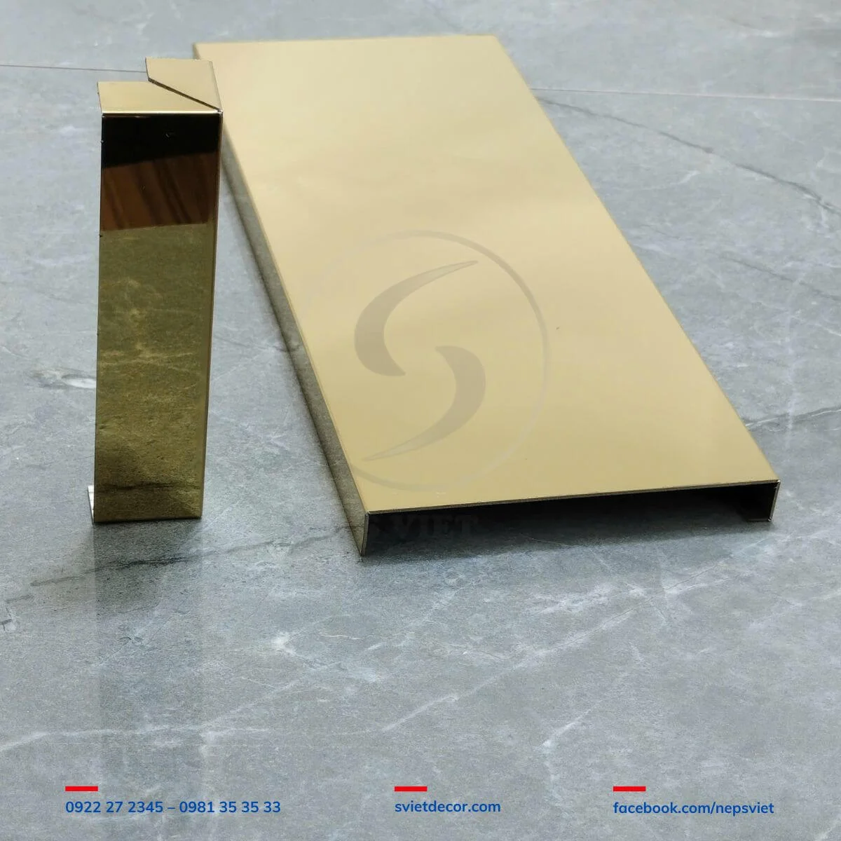 Nẹp Len Chân Tường Inox Kiểu Vuông