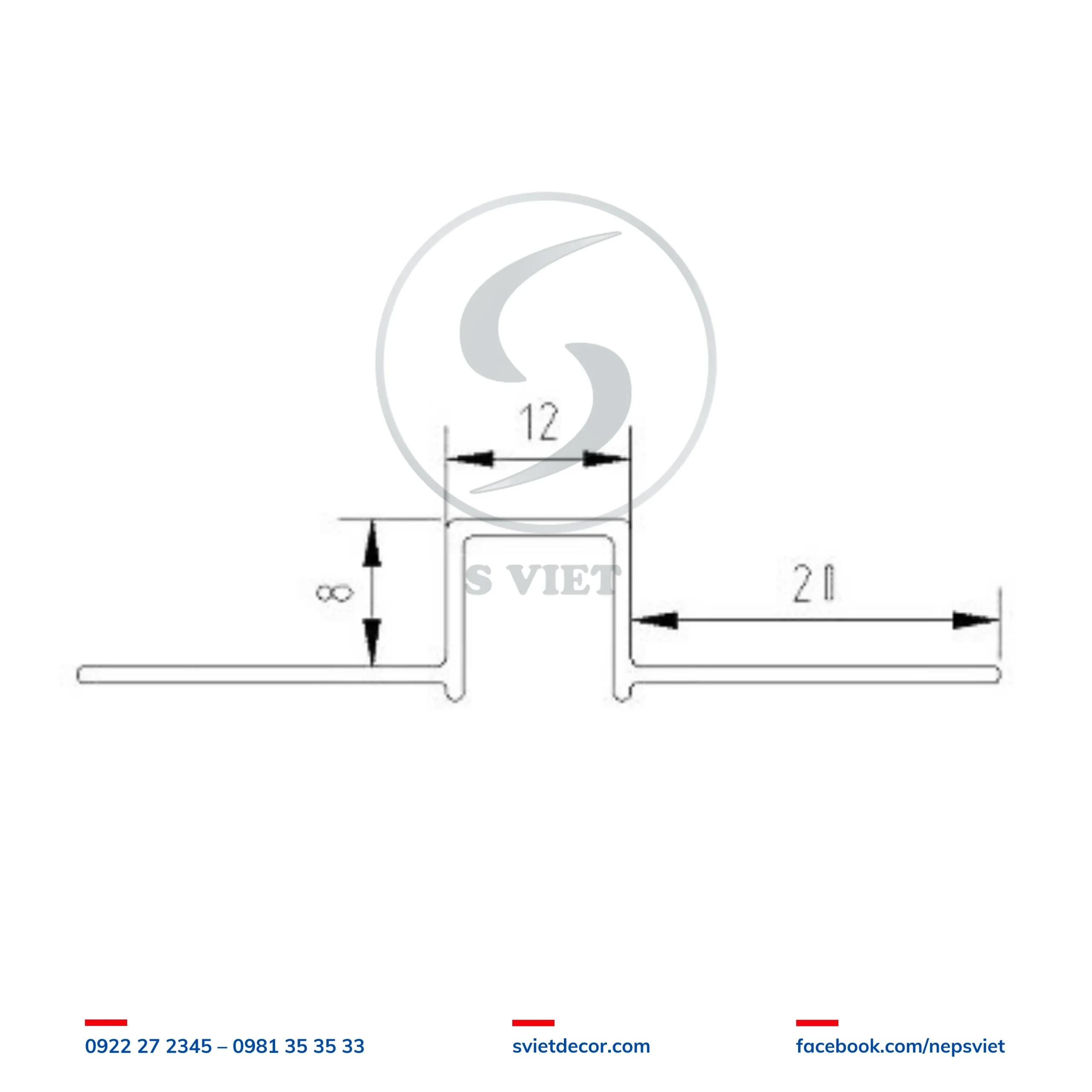 Nẹp Ron Âm Trần Thạch Cao U12