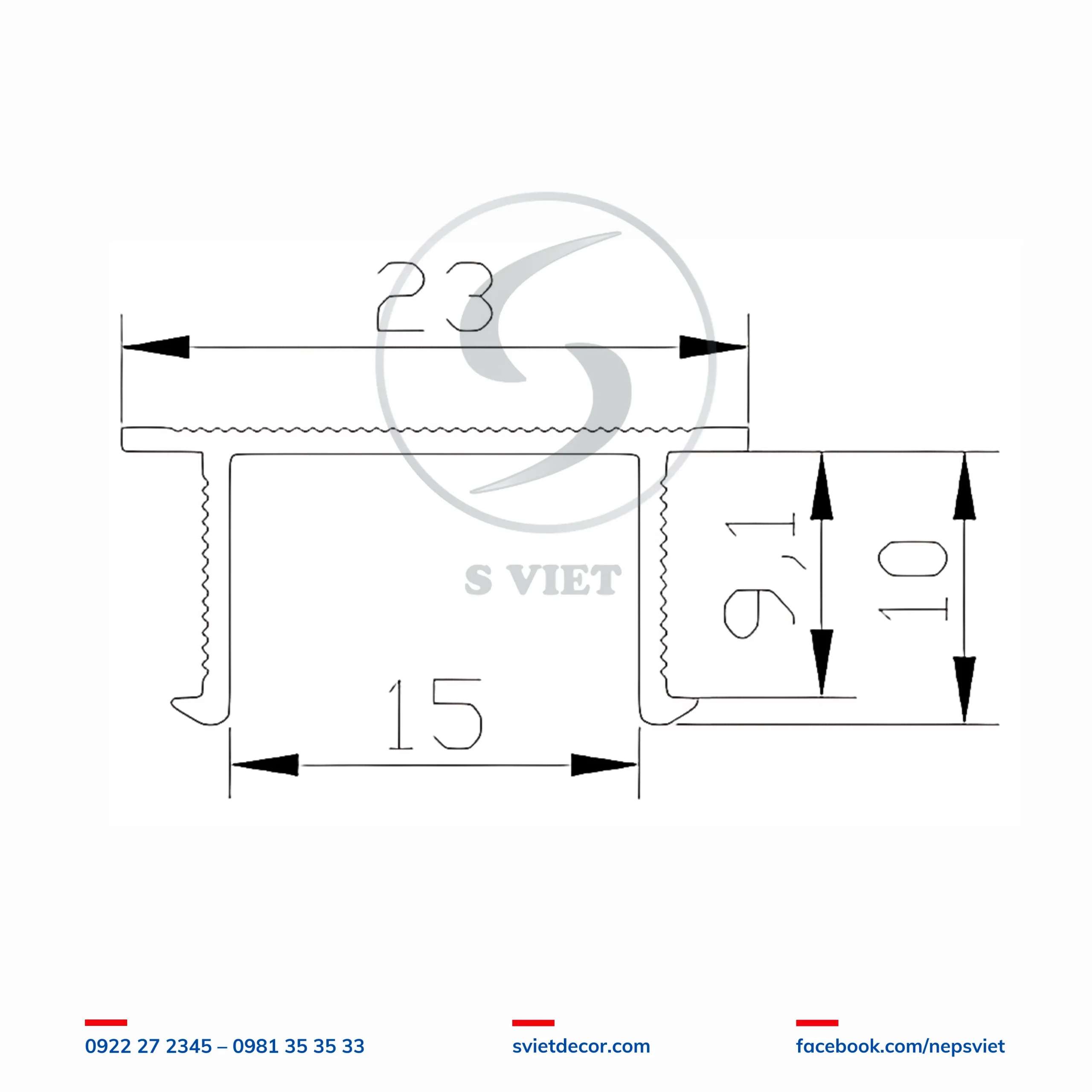 Nẹp Chỉ Âm Tường U15