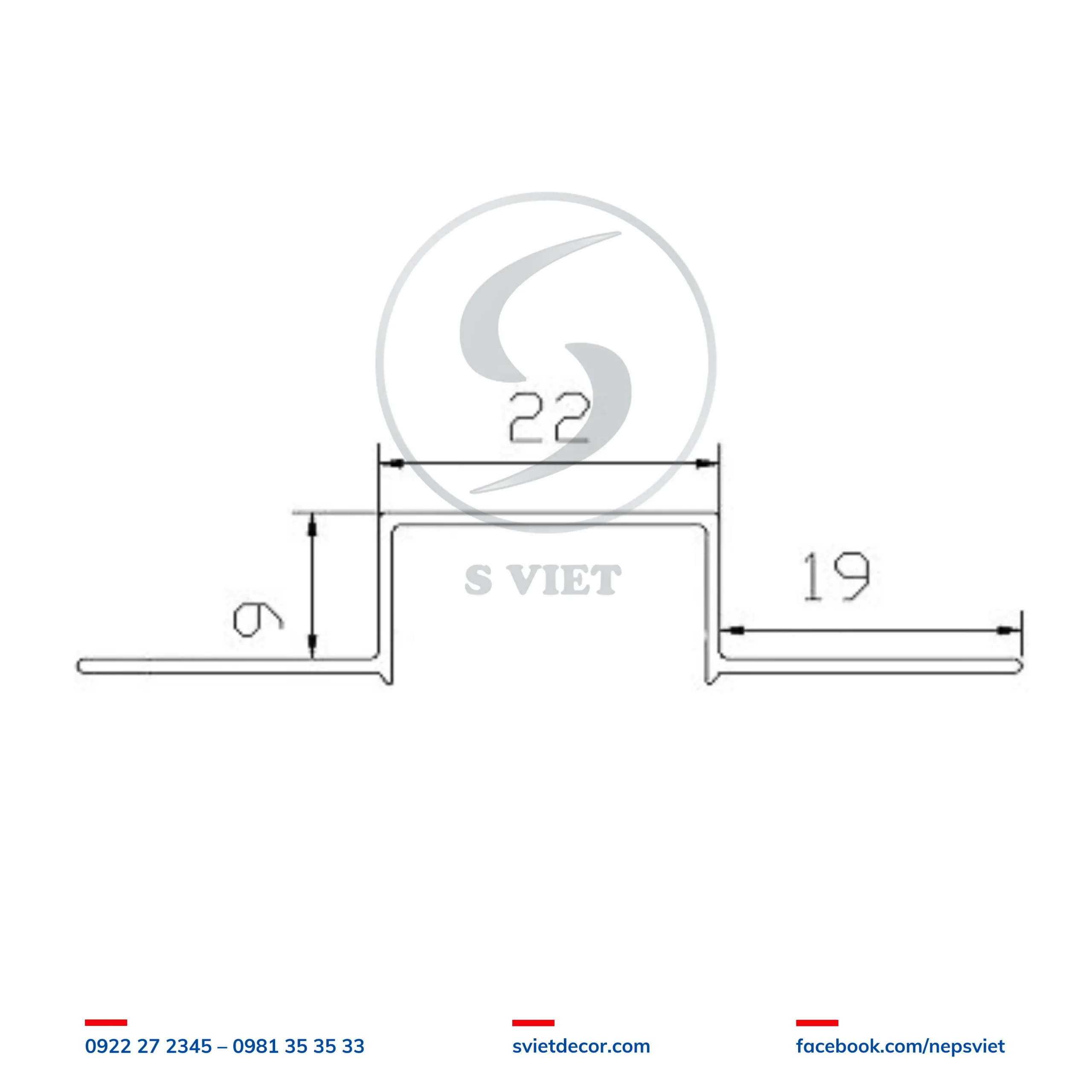 Nẹp Ron Âm Trần Thạch Cao U22