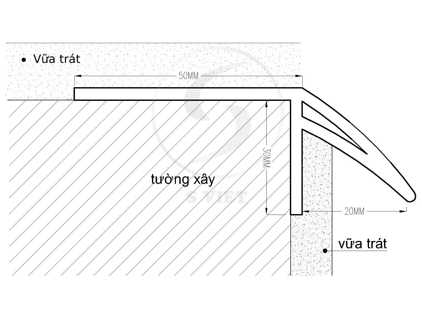 Nẹp nhựa ngắt nước trên thi công