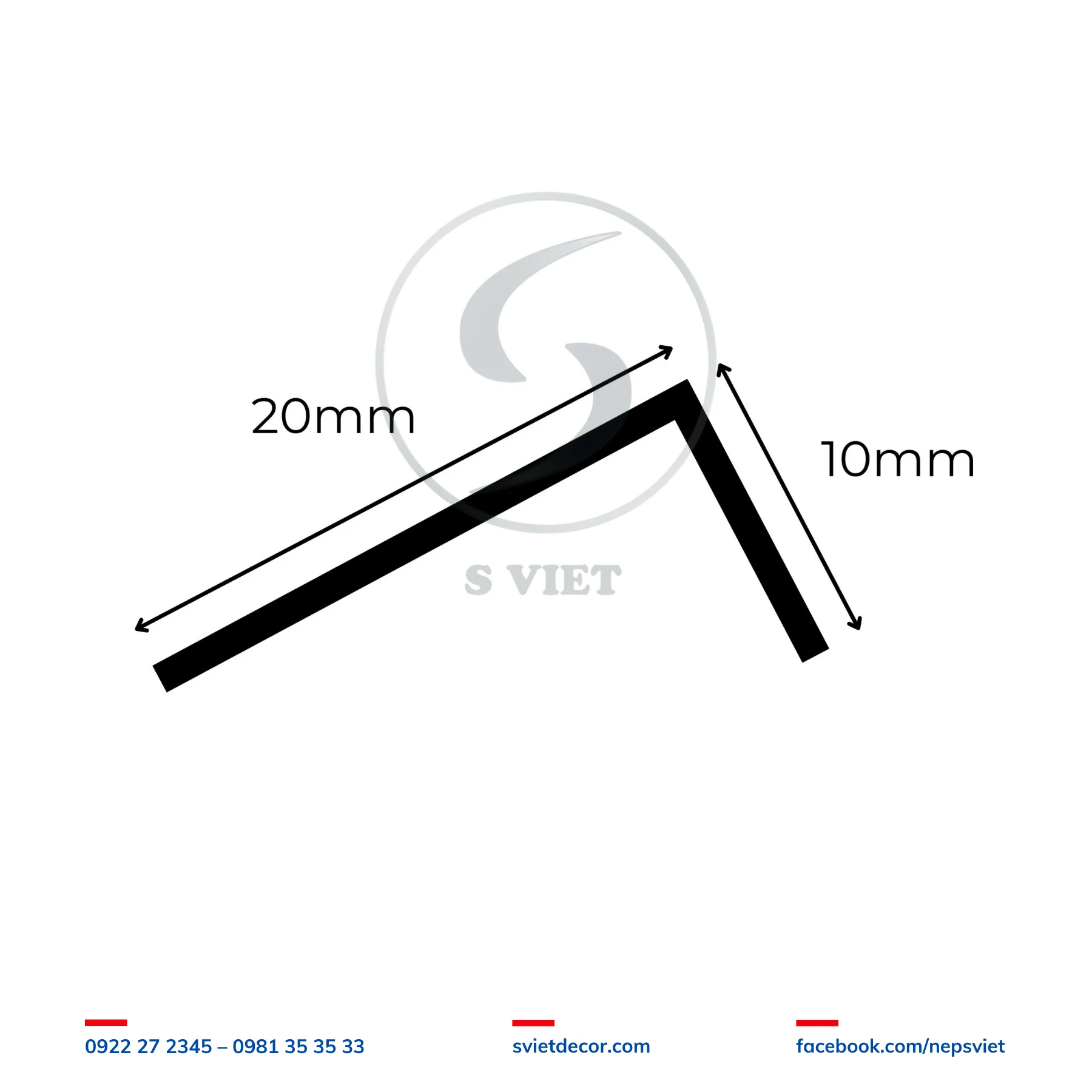 Nẹp Góc Thạch Cao V10x20