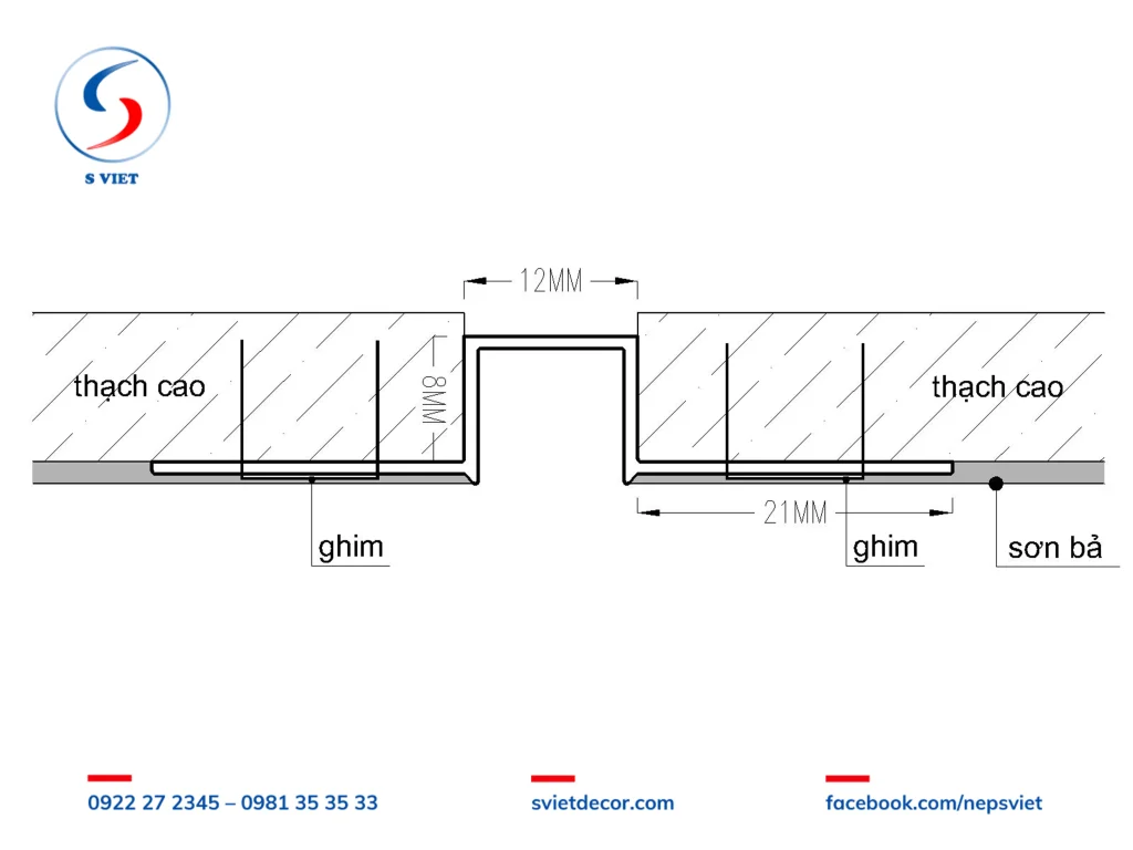 Nẹp Chỉ Âm Thạch Cao 12