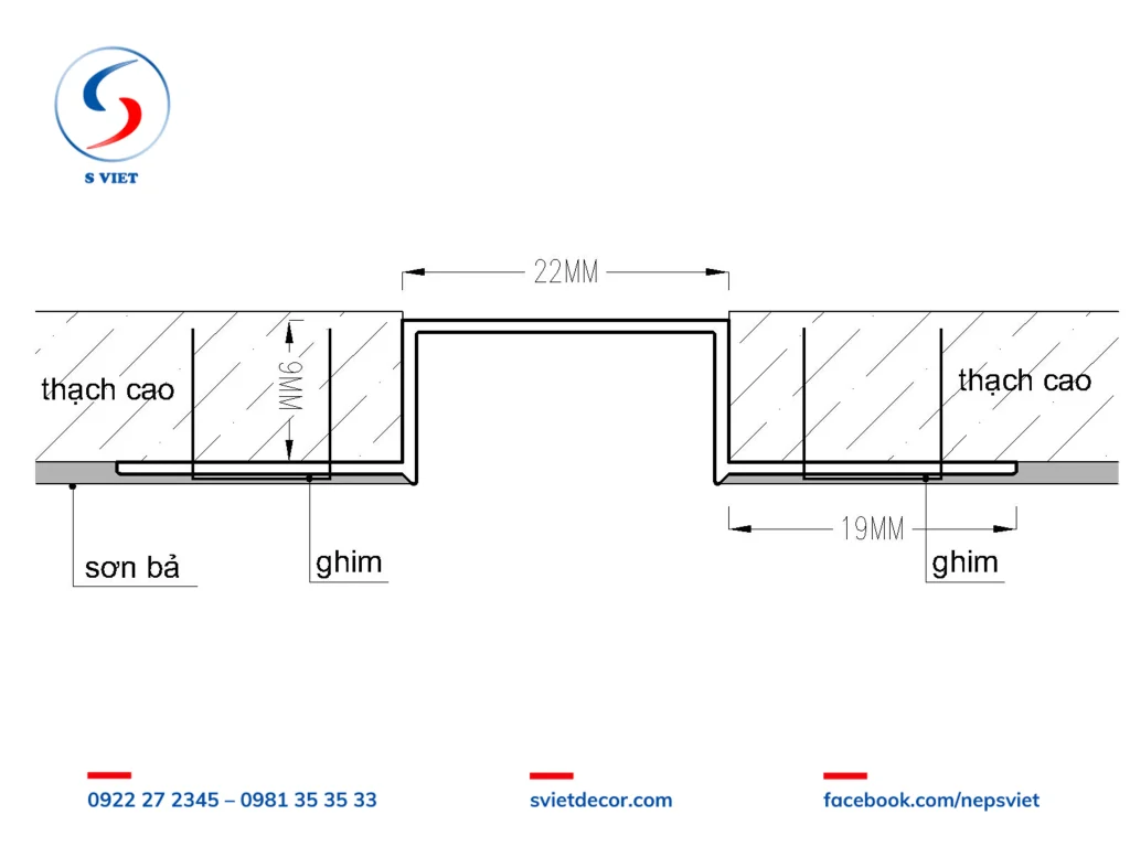 Nẹp Chỉ Âm Thạch Cao 22