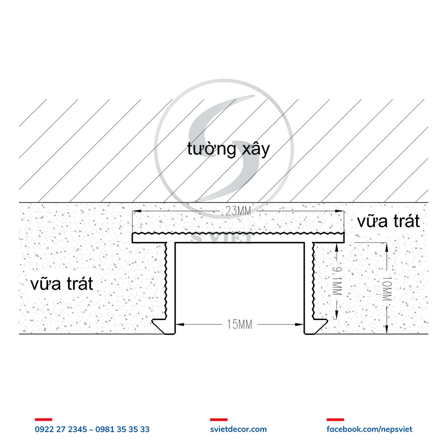 Nẹp Chỉ Âm Tường U15