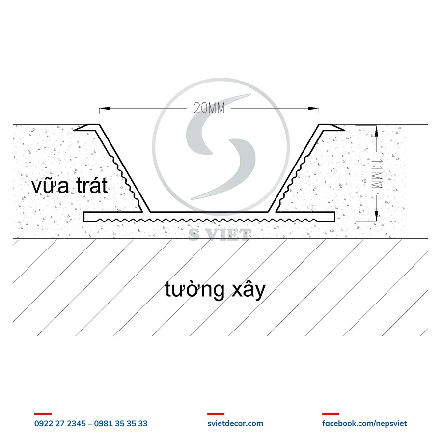 Nẹp Chỉ Âm TƯỜNG U2010