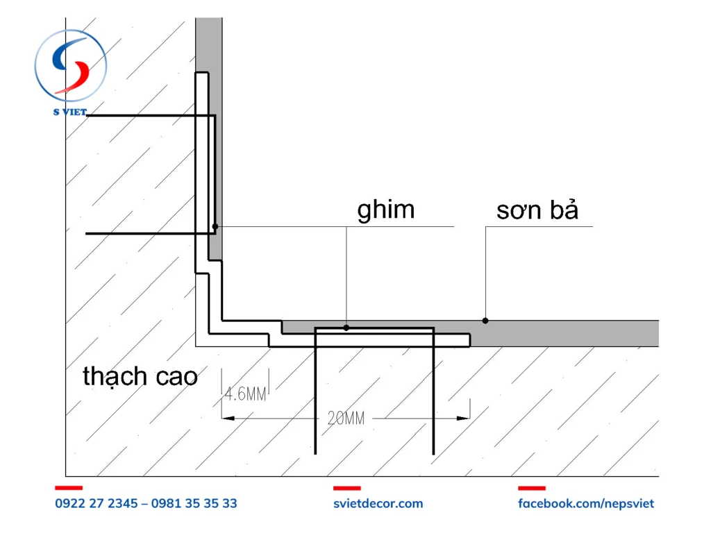 Nẹp Góc Âm Thạch Cao