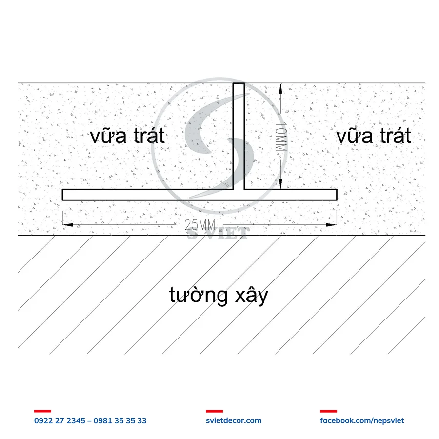 Nẹp Mốc Trát Tường T10