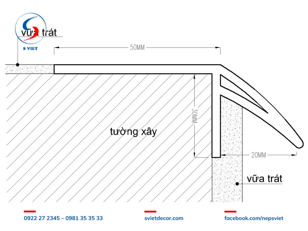 Nẹp Nhựa Ngắt Nước Trên