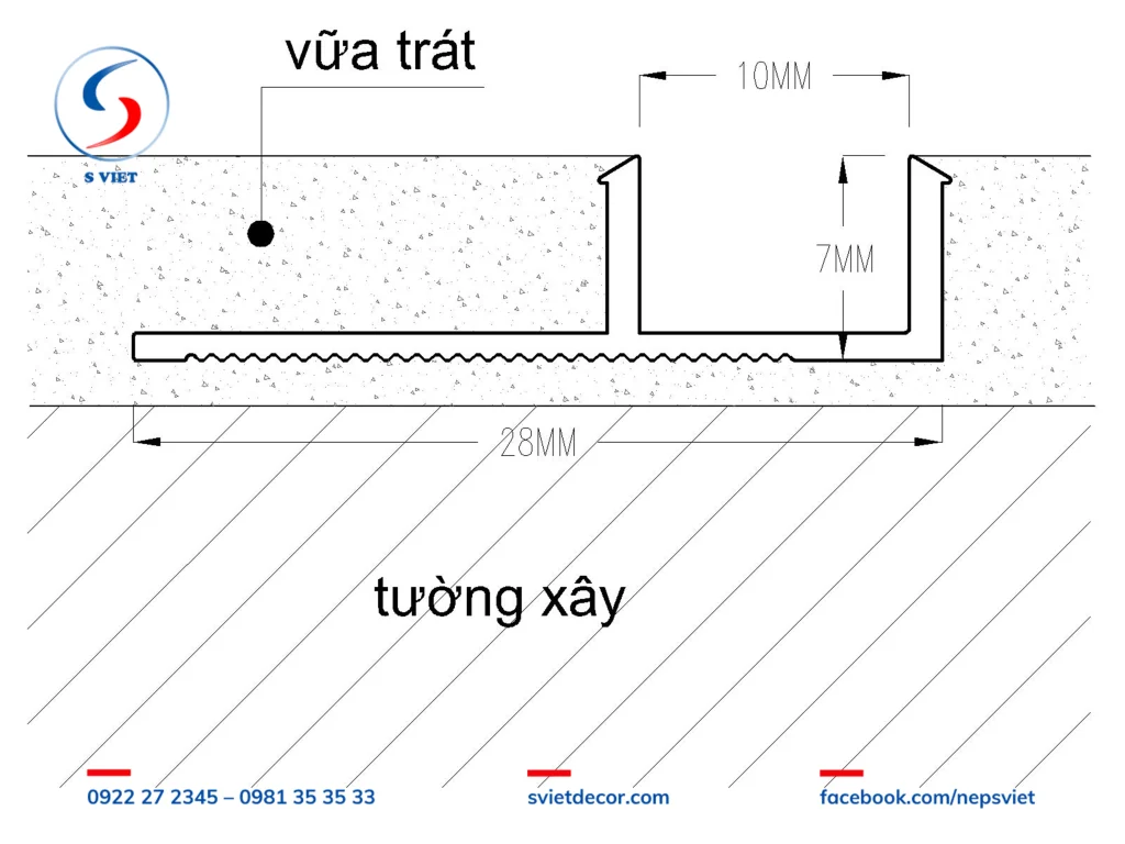 Nẹp Nhựa Tách Khe F10