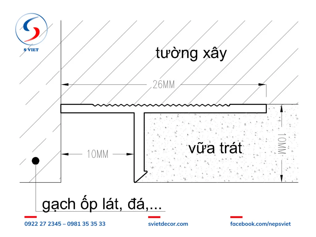 Nẹp Nhựa Tách Khe TG10