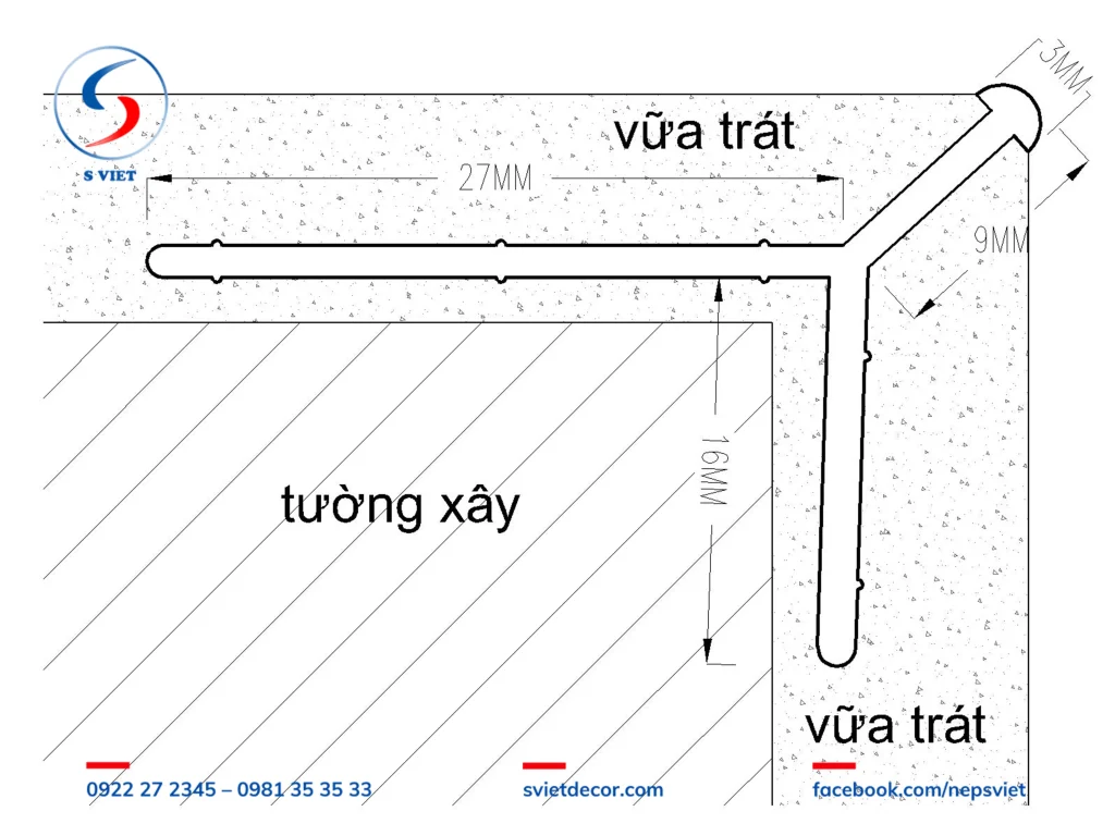 Nẹp Trát Góc Dương TG10V Có Mũ