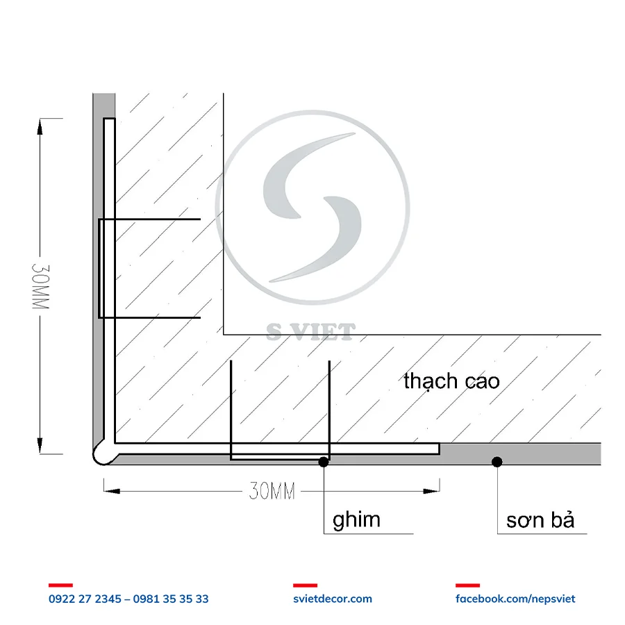 Nẹp Góc Thạch Cao V30