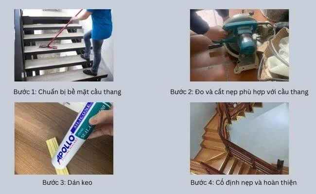 Hướng dẫn Thi công nẹp chống trơn cầu thang từ A-Z