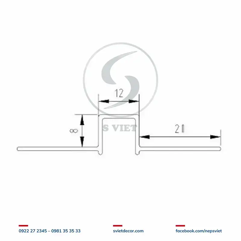 Nẹp Ron Âm Trần Thạch Cao U12