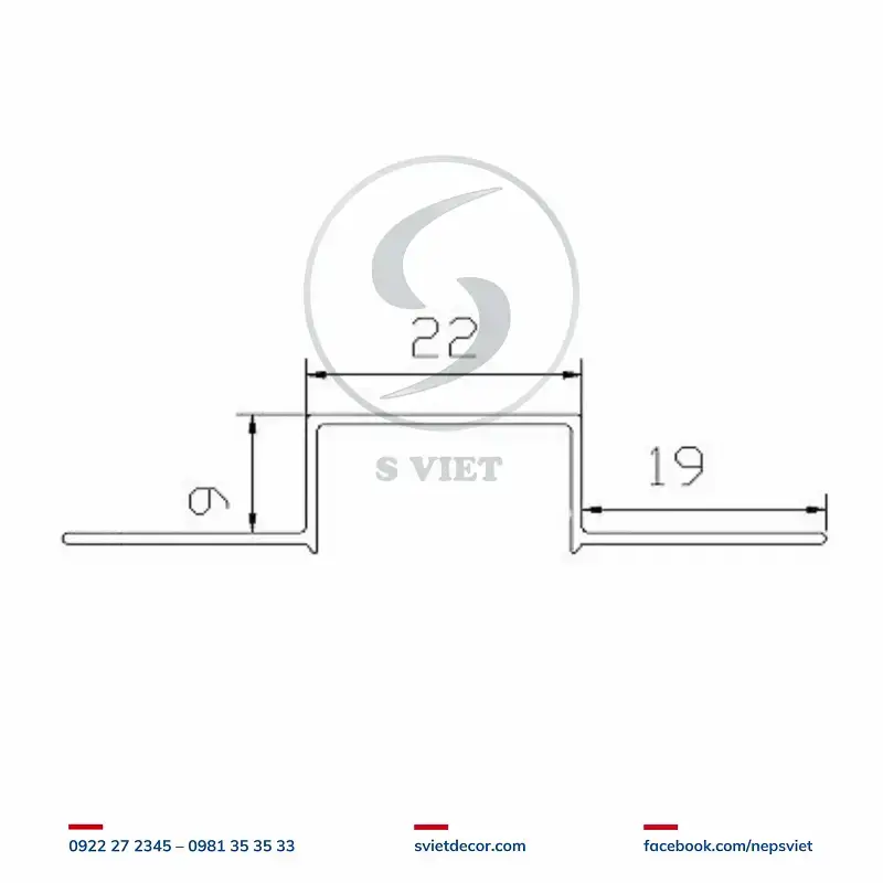 Nẹp Ron Âm Trần Thạch Cao U22