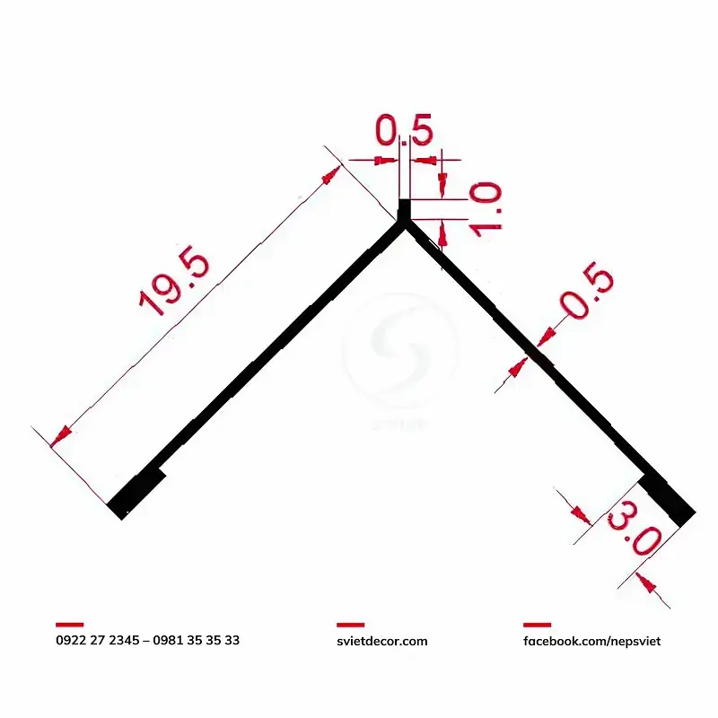 Nẹp Góc Thạch Cao V20x20