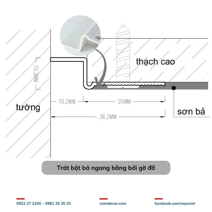 Hướng dẫn thi công nẹp nhựa thạch cao