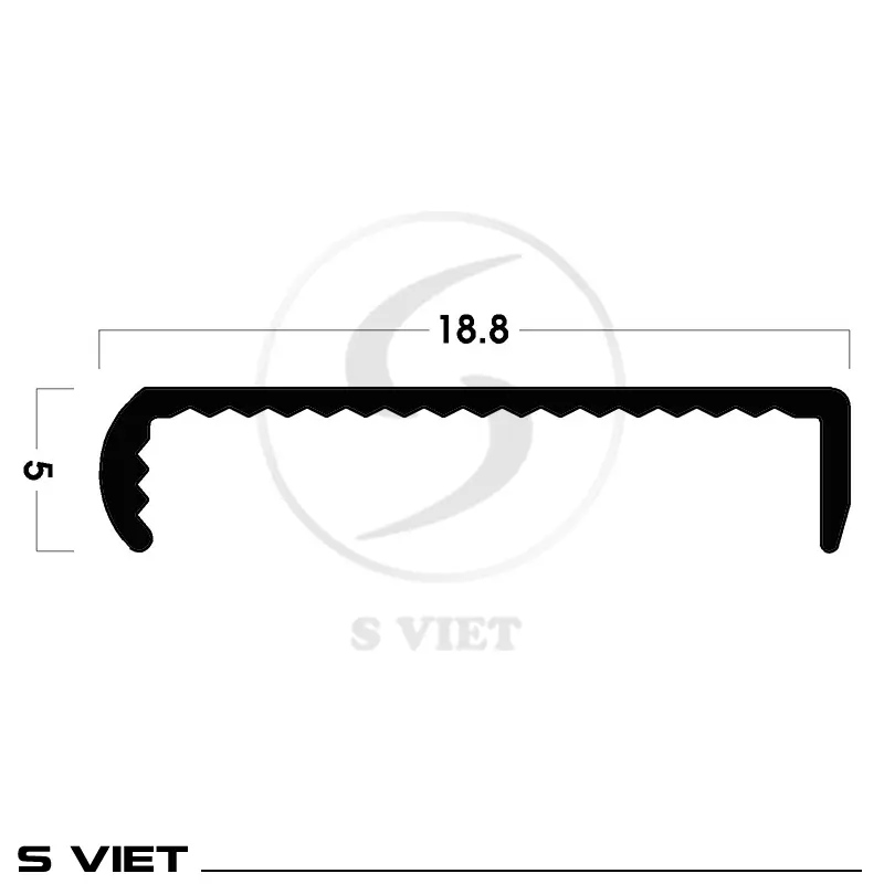 Nẹp Nhôm Bo Cánh Tủ U18.8