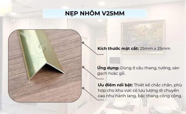 Nẹp nhôm V25