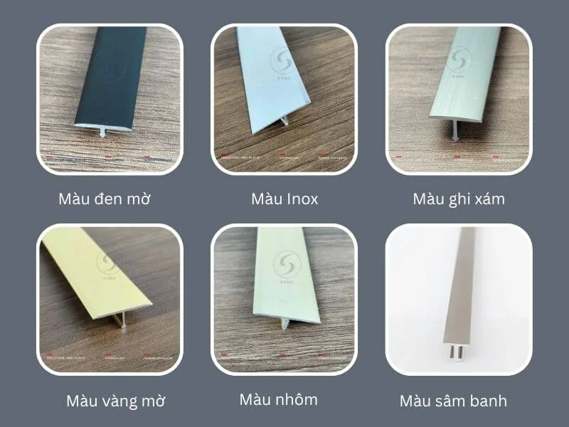 Các màu sắc phổ biến của nẹp nhôm chữ t