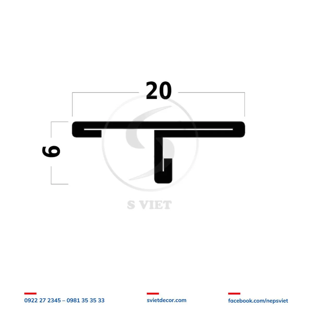 Nẹp inox 201 T20mm