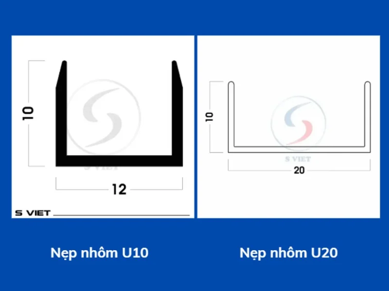 Mặt cắt kỹ thuật nẹp U nhôm 247253