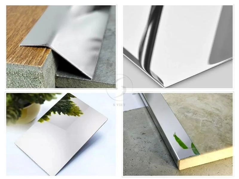 Màu sắc nẹp inox chữ L - trắng gương