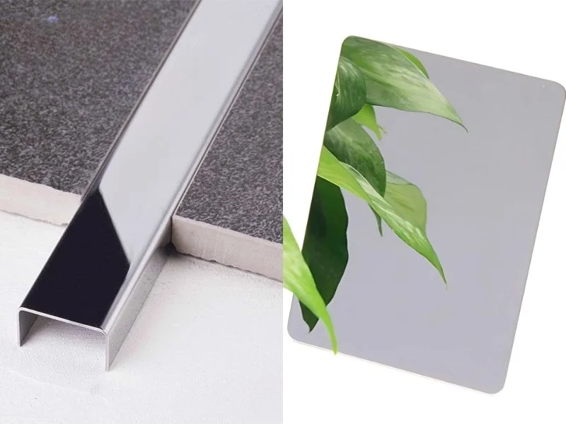 Màu trắng gương - nẹp u inox 8825