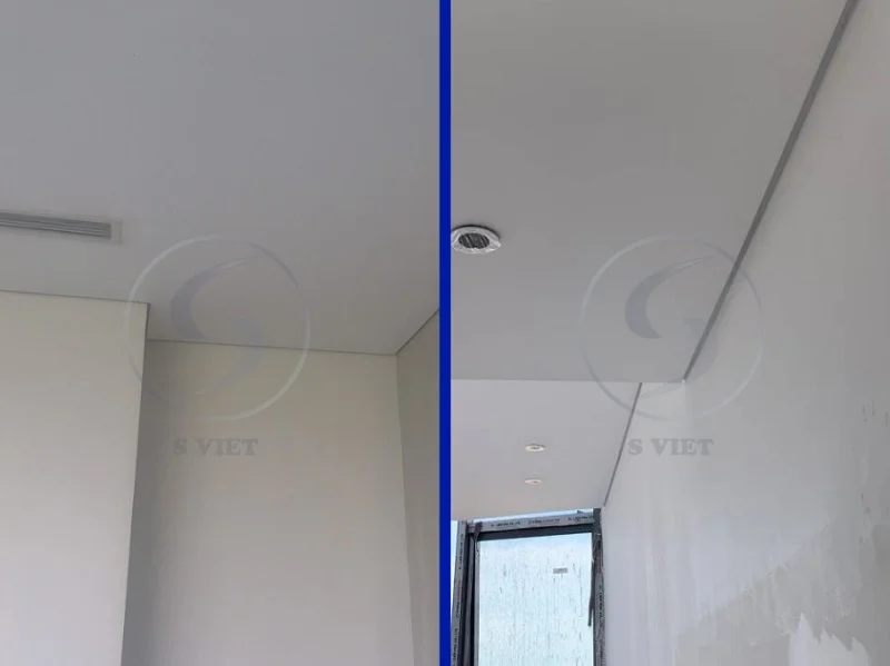 Trần thạch cao sử dụng nẹp nhựa thi công hoàn chỉnh 051125