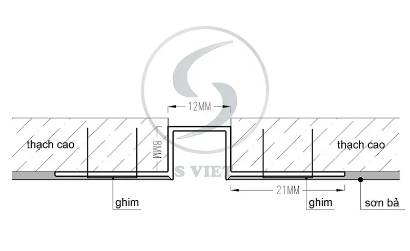 Nẹp ron âm trần thạch cao: Giải pháp hoàn thiện trần đẹp và bền 6 2D hướng dẫn thi công nẹp ron âm trần thạch cao 101225
