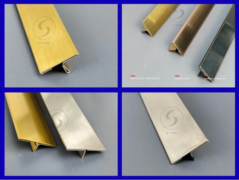 Kinh nghiệm chọn nẹp T inox xước phù hợp nhất với công trình 2 Các màu nẹp t inox xước 211225