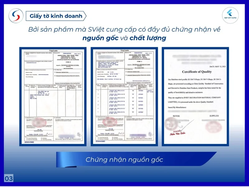 Kinh nghiệm chọn nẹp T inox xước phù hợp nhất với công trình 3 Chứng nhận nguồn gốc nẹp t inox xước 211225