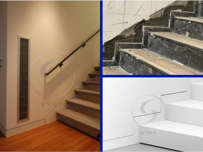 Nẹp tách khe vật liệu ở vị trí chân cầu thang 031225