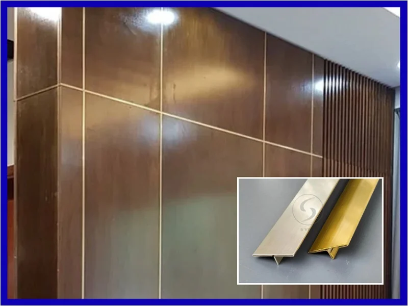 Kinh nghiệm chọn nẹp T inox xước phù hợp nhất với công trình 4 Trang trí chỉ tường bằng nẹp t inox xước 211225