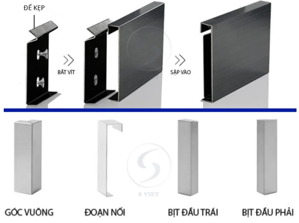 Hướng Dẫn Thi Công Len Chân Tường Inox Đúng Kỹ Thuật Từ A–Z 3 Lắp đặt len chân tường inox 4125