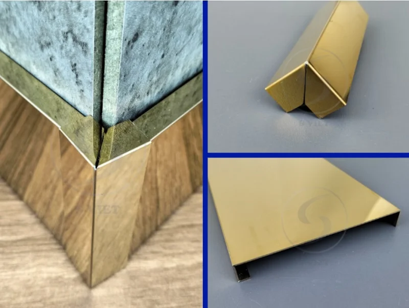 Top Màu Sắc Len Chân Tường Được Ưa Chuộng Nhất Năm 2026 3 Len chân tường inox vàng gương 9125