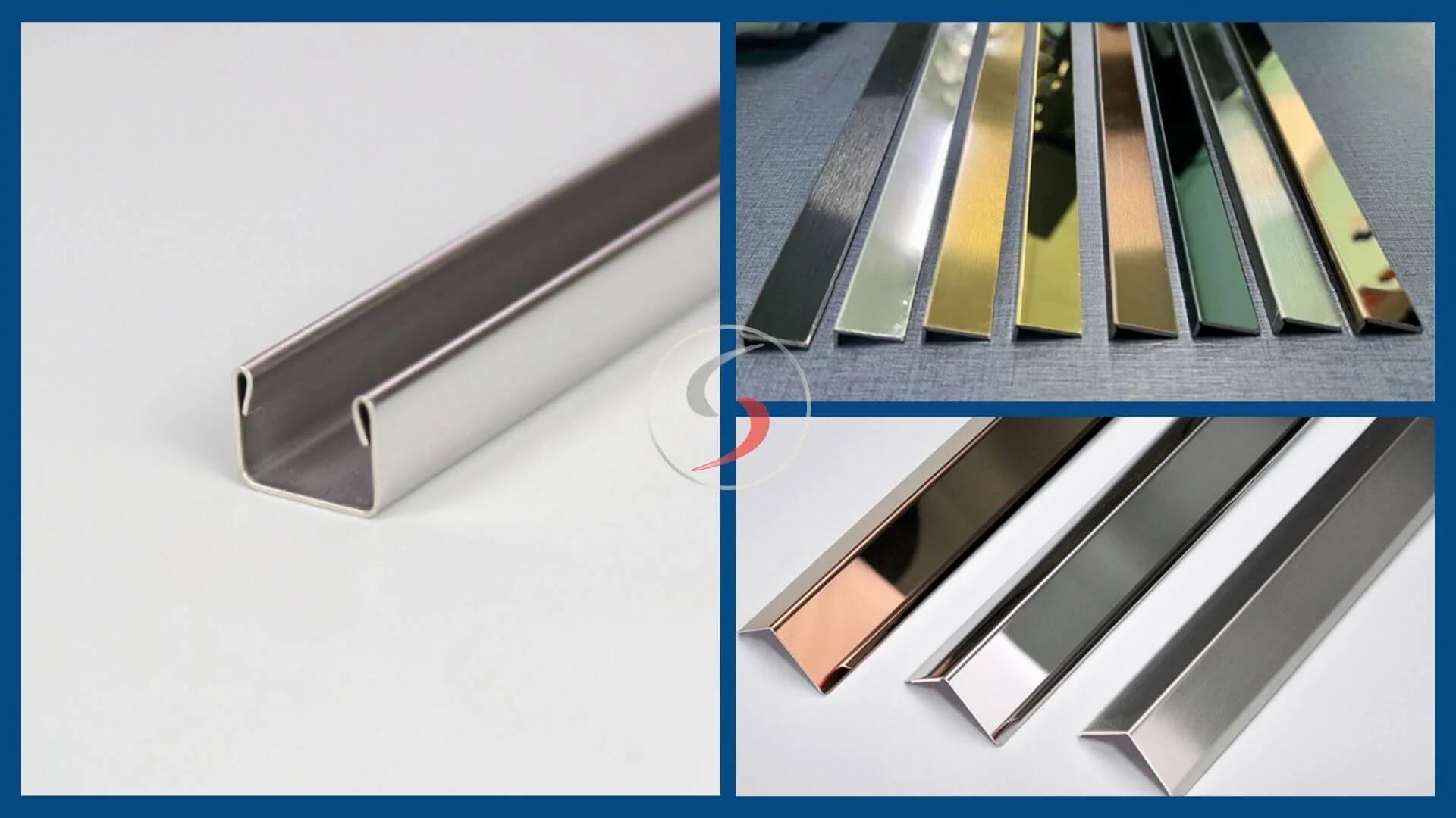 Nẹp Tường Inox 304 Là Gì? Tại Sao Nên Chọn Inox Thay Vì Nhựa Hoặc Nhôm? 1 Các màu phổ biến nẹp tường inox